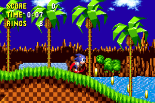 Green Hill Zone, the first level in Sonic The Hedghog. Screenshot: Sega.